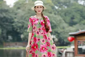 谁说裙子越贵越好看？棉麻就不贵，洋气又显瘦，夏天穿也能美炸街图片