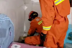 湖北天门：猫妈护崽吓坏居民 消防员“捧猫”救援太暖心图片