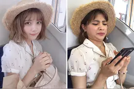 泰国网红分享自己网络与现实的对比图，网友：太真实了图片