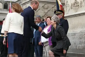 梅姨向威廉行屈膝礼蹲得有多低？戴安娜行礼美若天仙，夏洛特可爱图片