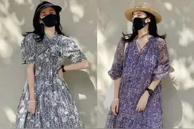 天气越热越要打扮，碎花围裹裙的一衣多穿，承包你的初夏穿搭图片