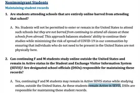 美国修改留学生签证新政：只上网课学生身份仍然有效图片