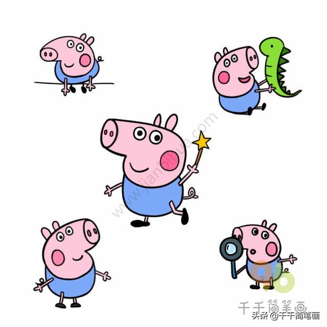 小猪佩奇简笔画，简单又可爱，码住学起来！