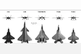 歼-31到底有多大？把它放在五代机中比就明白了图片