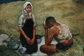 油画作品《餐》图片