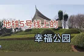 春天来了，地铁五号线的打卡地，幸福公园值得一看，遍地桃花鲜艳