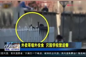 学校禁止送餐，外卖小哥墙外投食，学生：有种天外飞仙的感觉视频封面