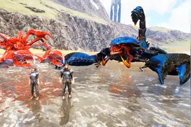 方舟生存进化-VS系列 红烧大闸蟹VS巨型大龙虾 谁能赢视频封面