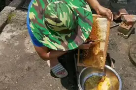 教大家不用揺蜜机，也能取蜜的方法，刮蜜？