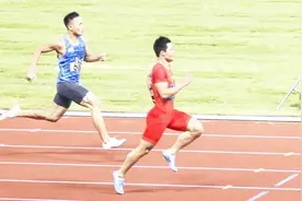 苏炳添50米有多快？先让美女对手跑30米依旧第一，终点差点没刹住