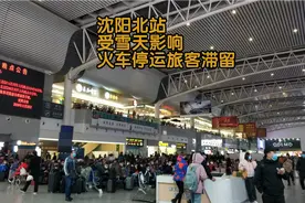 沈阳北站火车站受各地暴雪影响、火车晚点停运、大部分旅客滞留视频封面