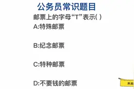 公务员常识，邮票上的字母“T ”表示什么？