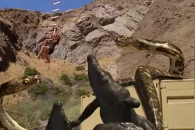 美女搭上飞机，没想到鳄鱼一跳，一口就咬住了她！视频封面