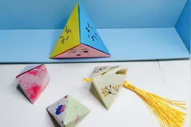 端午节粽子香包手工折纸，一款简单立体三角形#手工激励月 教程