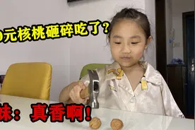 拿核桃骗妹妹是文玩核桃，妹妹直接砸开吃了，妹妹：不值500块！