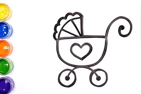 可爱宝宝物品素材｜简笔画婴儿车、奶瓶、尿不湿｜绘画教程视频封面