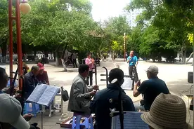 辽宁朝阳市政府门前公园内的评剧票友演唱韵味十足视频封面