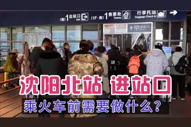 实拍沈阳北站进站口，看看很多人乘火车前需要做什么视频封面