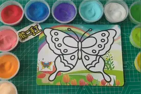 儿童趣味沙画，漂亮的蝴蝶视频封面