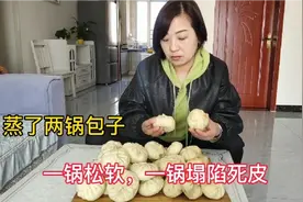 同样的面蒸了两锅包子，一锅松软一锅塌陷死皮，到底是咋回事？视频封面