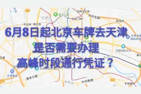 6月8日起北京车牌去天津是否需要办理高峰时段通行凭证