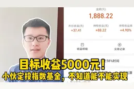 目标收益5000元！小伙定投指数基金，不知道能不能实现视频封面
