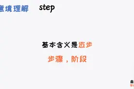 50个高频英语动词之step，基本含义是迈步，引申为步骤、阶段
