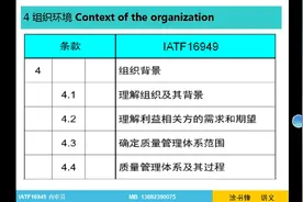 第七节 IATF16949：2016标准4章节内容讲解