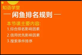闲鱼排名规则视频封面