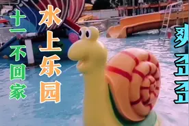 十一不回家，湖南大哥和9岁的儿子去水上乐园玩，真是“爽歪歪”视频封面