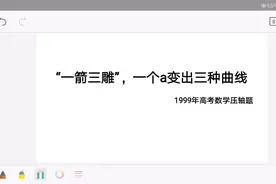 “一箭三雕”，一个a变出三种圆锥曲线@1999年高考数学压轴题视频封面