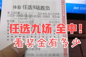 足球任选九场中了，看奖金有多少