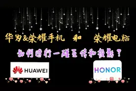 【日常视频15】华为(荣耀)手机和荣耀电脑可以互动？手机快速投影视频封面