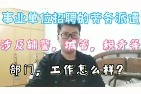 事业单位招聘的劳务派遣辅警，城管税务协管工作怎么样？听胖胖说视频封面