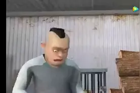 光头强在火车顶上打败了两个壮汉