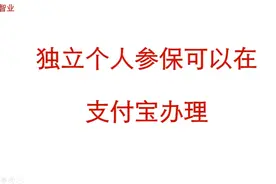独立个人参保，可以在支付宝办理了视频封面