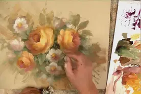 油画：画布上盛开的芙蓉花视频封面