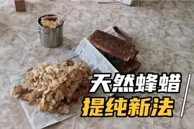 蜂蜡提纯新方法，养蜂人1张过滤布，提纯效果很不错