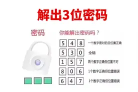 数学逻辑题，根据条件解出3位密码