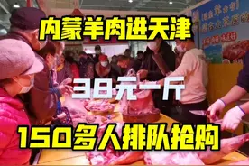 内蒙羊肉进天津、38元一斤，150多人排队抢购，场面震撼视频封面