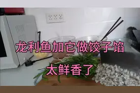 今天包的鱼馅饺子，鱼肉含脂肪少，必须加它才好吃