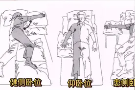 脑中风偏瘫患者，卧床期在床上，健侧卧位体位摆放，具体操作方法