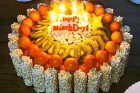 生日蛋糕在家随便做，不用奶油，松软可口，方法简单看视频就学会