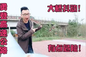 湖南小伙冒险爬上高速大桥，大货车经过时桥体抖动，这是怎么回事视频封面