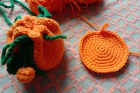 钩针编织橘子包包底，水桶包束口包通用短针钩包底的编织教程