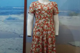 从腰节上下分开的连衣裙，上半身收腰，下半身太阳裙的裁剪教程