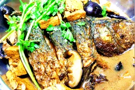 东北传统做法，香菇豆腐炖鲤鱼，肉下酒，汤拌饭，吃美了