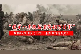 我军八年抗战消灭45万日军，为何苏军只要6天，就消灭了75万。视频封面