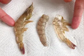 大虾去壳，学会这招就够了，虾仁及虾壳都完整，一分钟连剥七八个视频封面