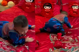 小男孩在新房给新人滚床嘴上吉祥话不断，网友：业务能力满分视频封面